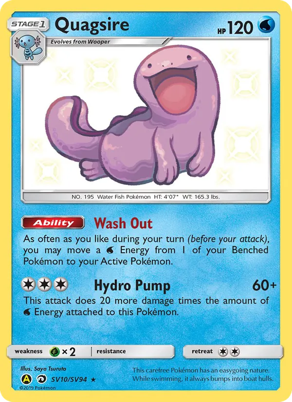 Quagsire — Hidden Fates Shiny Vault #SV10 (Pokémon TCG card)