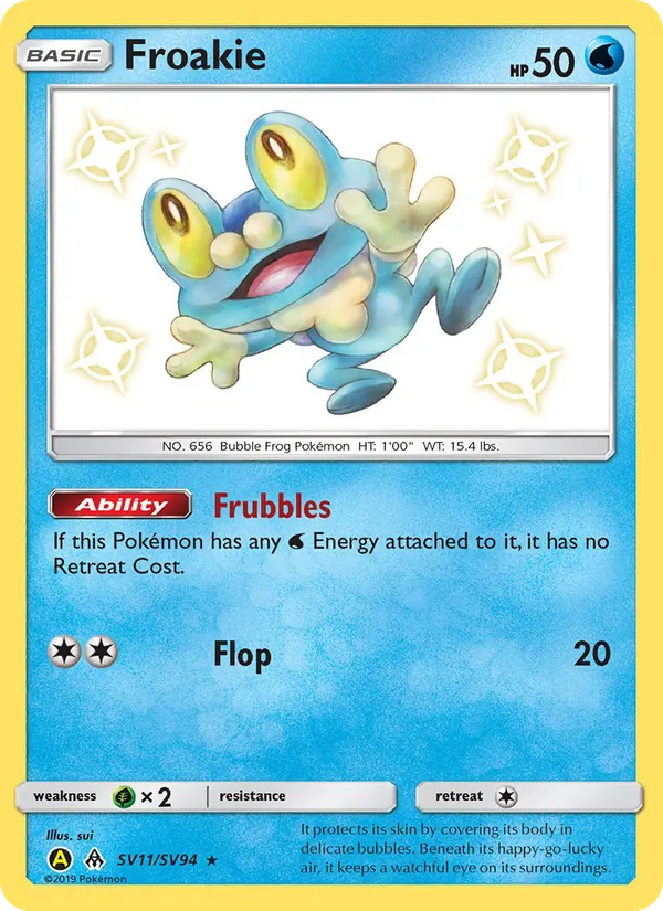 Froakie — Hidden Fates Shiny Vault #SV11 (Pokémon TCG card)