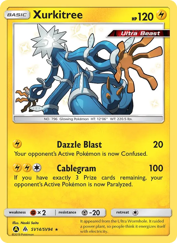 Xurkitree — Hidden Fates Shiny Vault #SV14 (Pokémon TCG card)