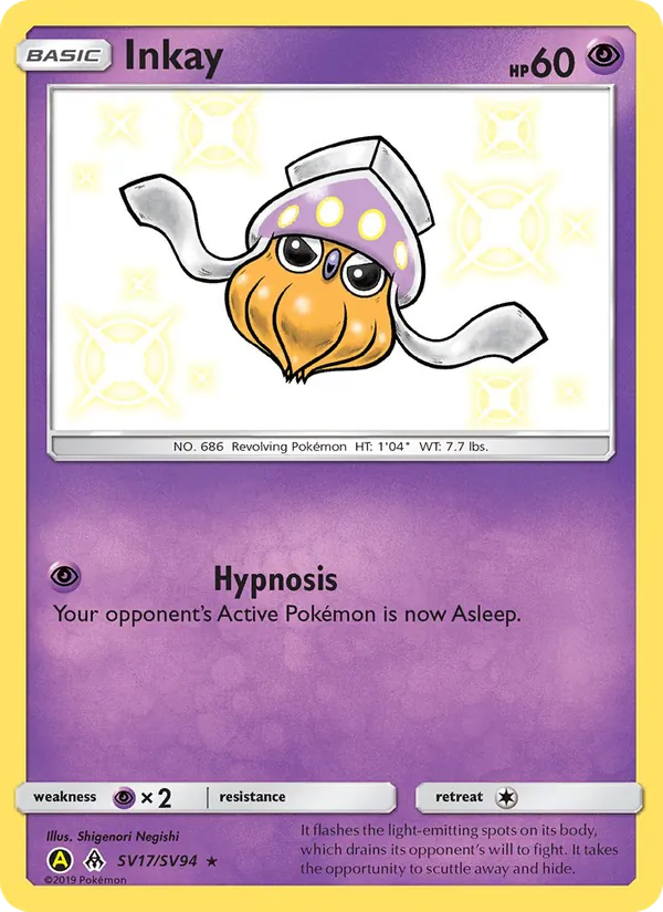 Inkay — Hidden Fates Shiny Vault #SV17 (Pokémon TCG card)