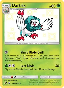 Dartrix (Hidden Fates Shiny Vault #SV3)