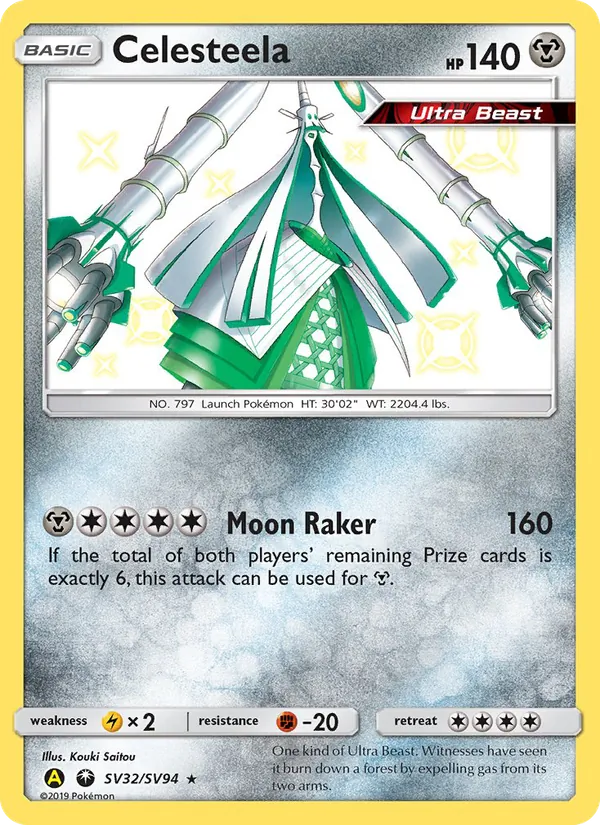 Celesteela — Hidden Fates Shiny Vault #SV32 (Pokémon TCG card)