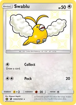 Swablu (Hidden Fates Shiny Vault #SV42)
