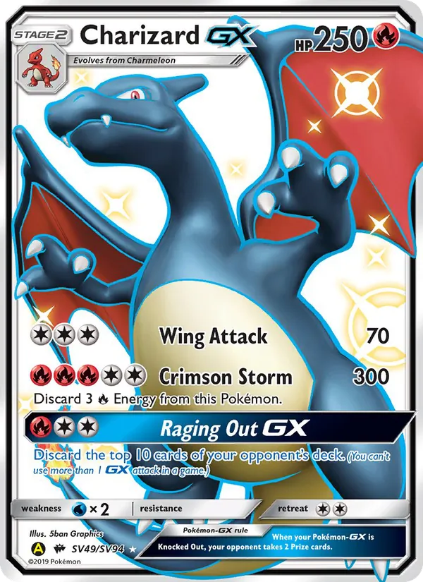 Charizard-GX — Hidden Fates Shiny Vault #SV49 (Pokémon TCG card)