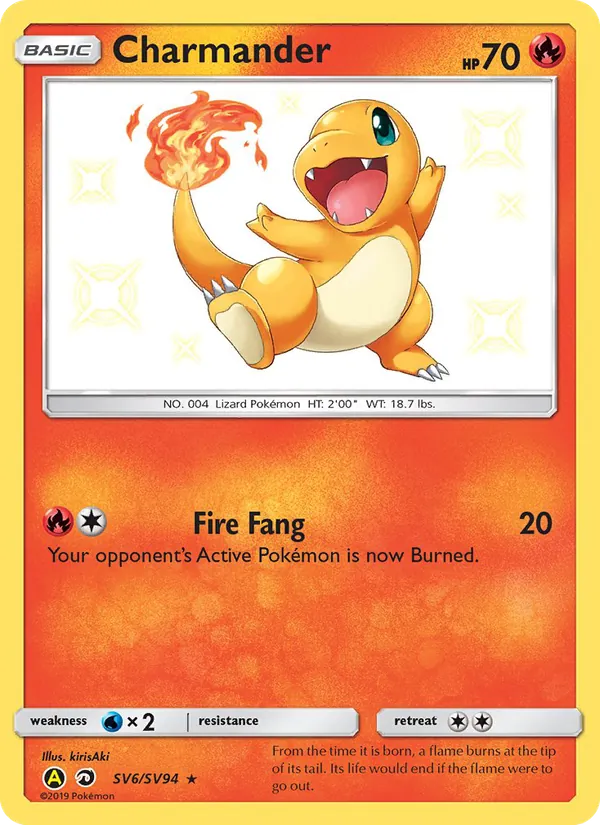 Charmander — Hidden Fates Shiny Vault #SV6 (Pokémon TCG card)