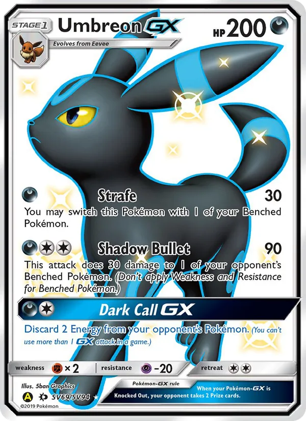 Umbreon-GX — Hidden Fates Shiny Vault #SV69 (Pokémon TCG card)