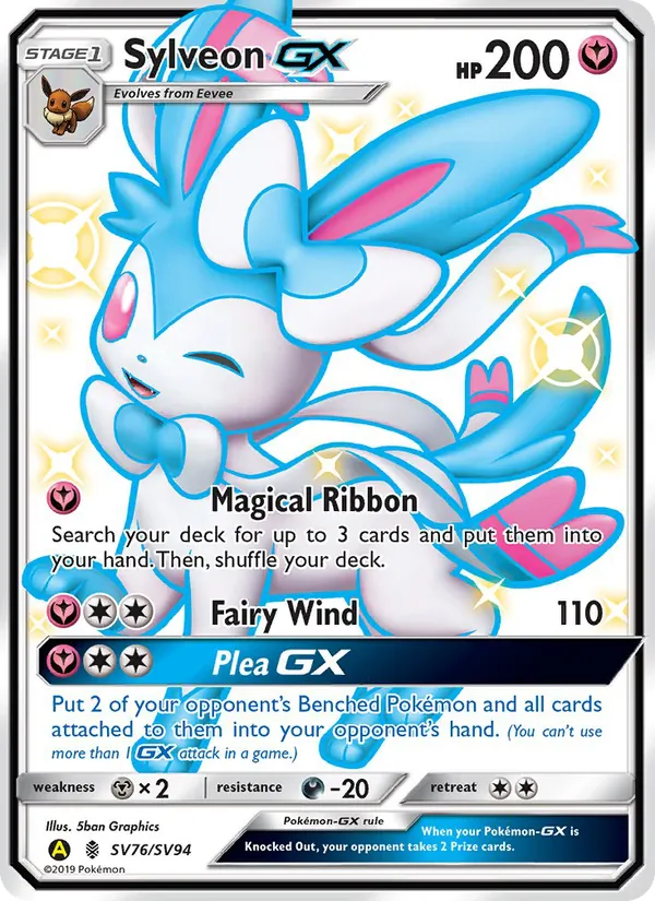 Sylveon-GX — Hidden Fates Shiny Vault #SV76 (Pokémon TCG card)