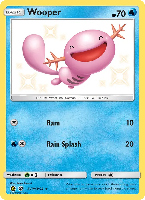 Wooper — Hidden Fates Shiny Vault #SV9 (Pokémon TCG card)