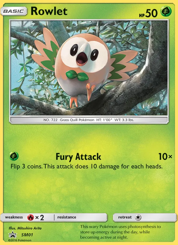 Rowlet — SM Black Star Promos #SM01 (Pokémon TCG card)