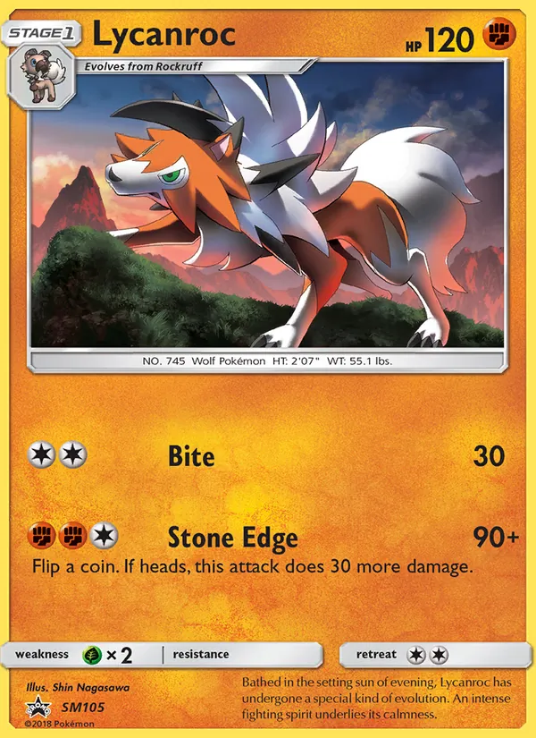 Lycanroc — SM Black Star Promos #SM105 (Pokémon TCG card)