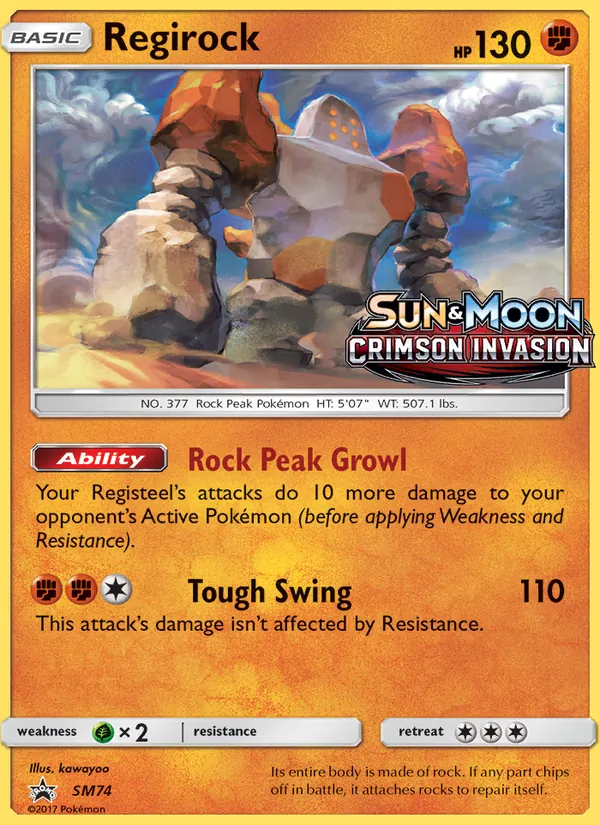 Regirock — SM Black Star Promos #SM74 (Pokémon TCG card)
