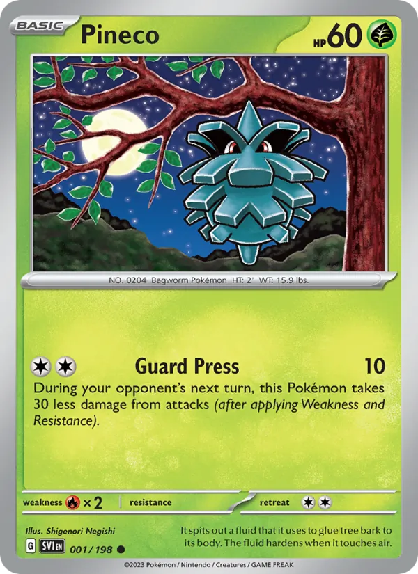 Pineco — Scarlet & Violet #001 (Pokémon TCG card)