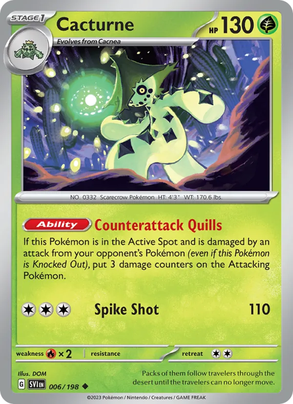 Cacturne — Scarlet & Violet #006 (Pokémon TCG card)