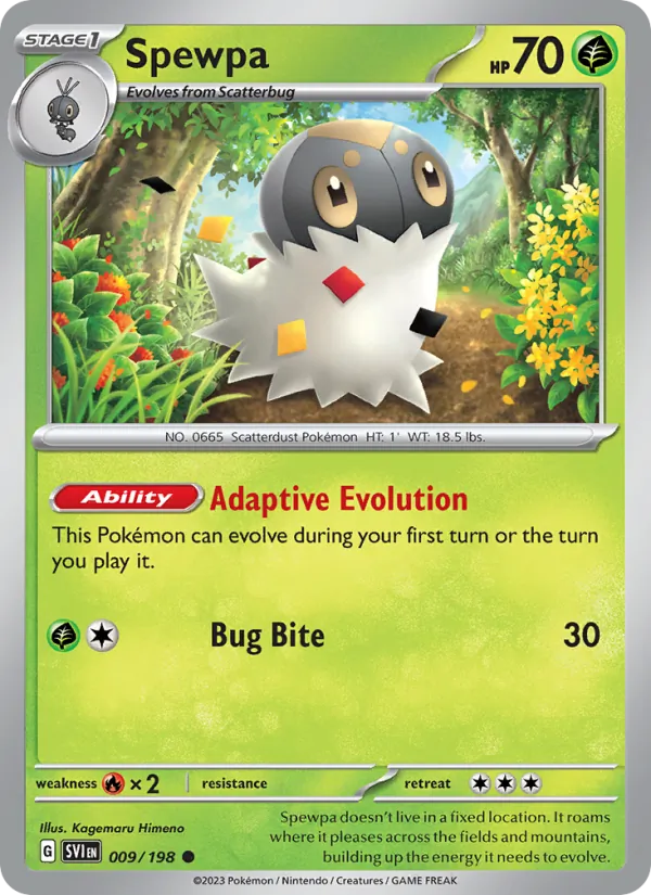 Spewpa — Scarlet & Violet #009 (Pokémon TCG card)