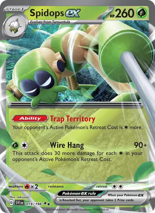 Spidops ex — Scarlet & Violet #019 (Pokémon TCG card)