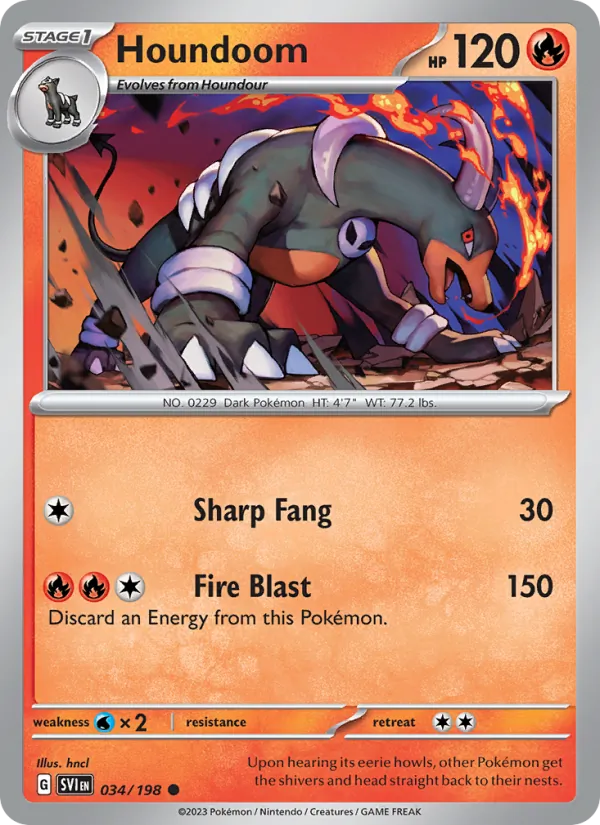 Houndoom — Scarlet & Violet #034 (Pokémon TCG card)