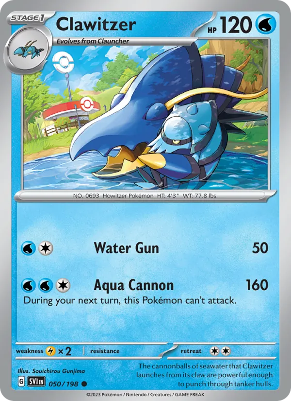Clawitzer — Scarlet & Violet #050 (Pokémon TCG card)
