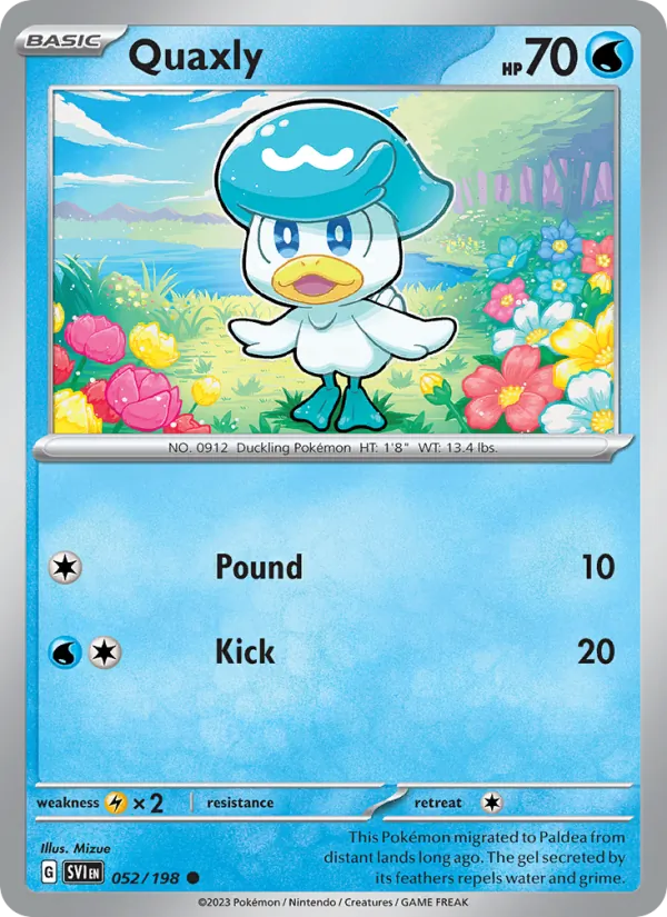 Quaxly — Scarlet & Violet #052 (Pokémon TCG card)