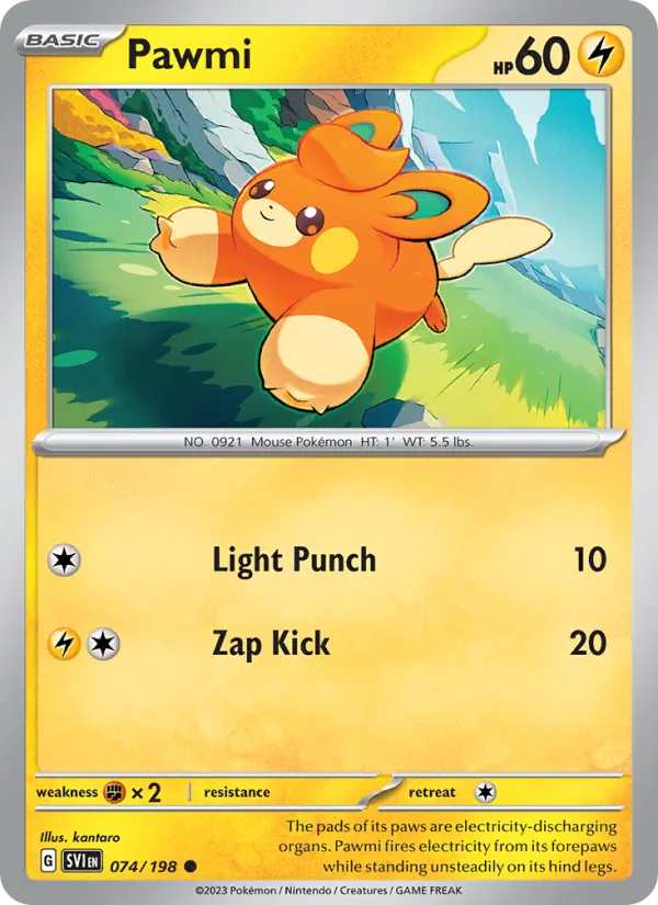 Pawmi — Scarlet & Violet #074 (Pokémon TCG card)
