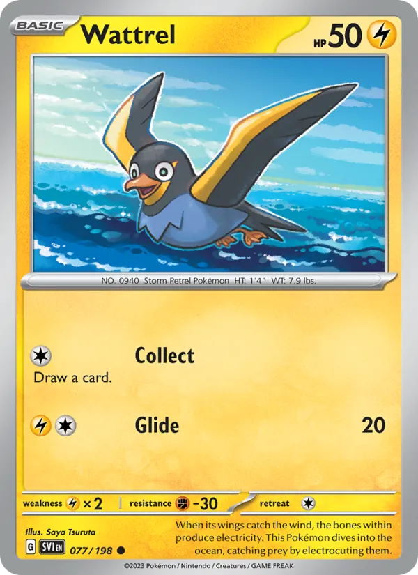 Wattrel — Scarlet & Violet #077 (Pokémon TCG card)