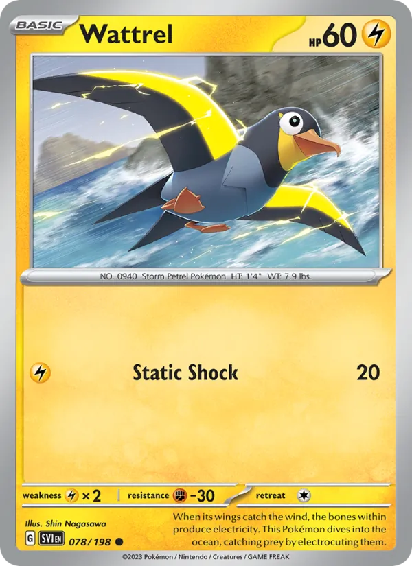 Wattrel — Scarlet & Violet #078 (Pokémon TCG card)