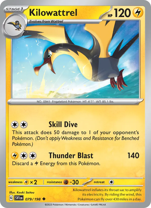 Kilowattrel — Scarlet & Violet #079 (Pokémon TCG card)