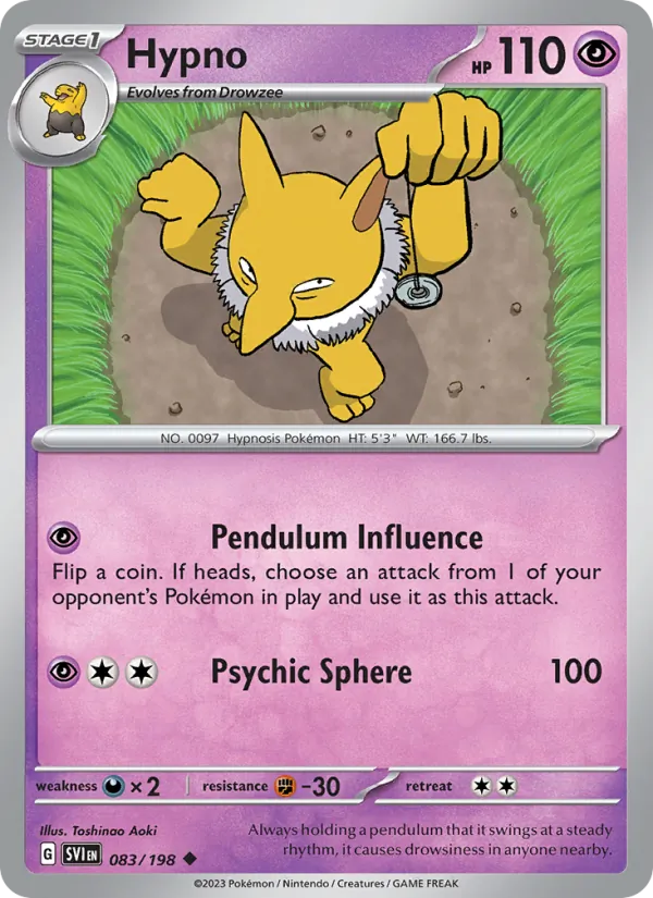Hypno — Scarlet & Violet #083 (Pokémon TCG card)