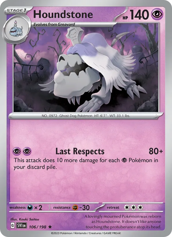 Houndstone — Scarlet & Violet #106 (Pokémon TCG card)