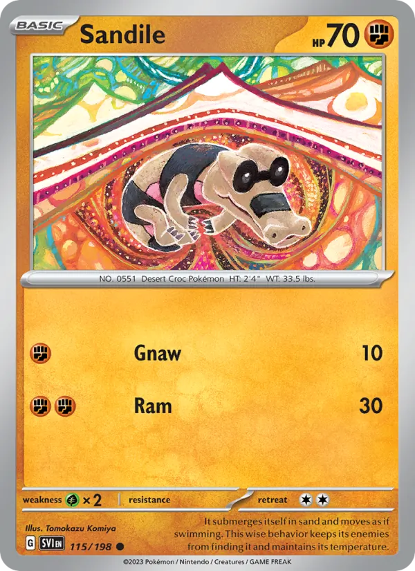Sandile — Scarlet & Violet #115 (Pokémon TCG card)