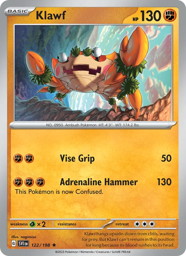 Klawf — Scarlet & Violet #122 (Pokémon TCG card)