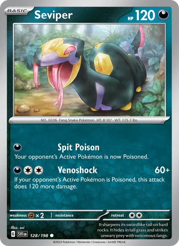 Seviper — Scarlet & Violet #128 (Pokémon TCG card)