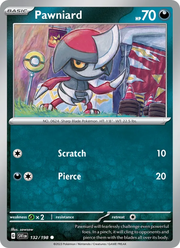 Pawniard — Scarlet & Violet #132 (Pokémon TCG card)
