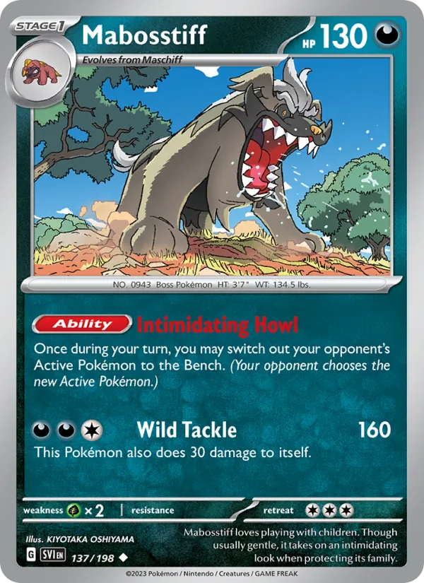 Mabosstiff — Scarlet & Violet #137 (Pokémon TCG card)