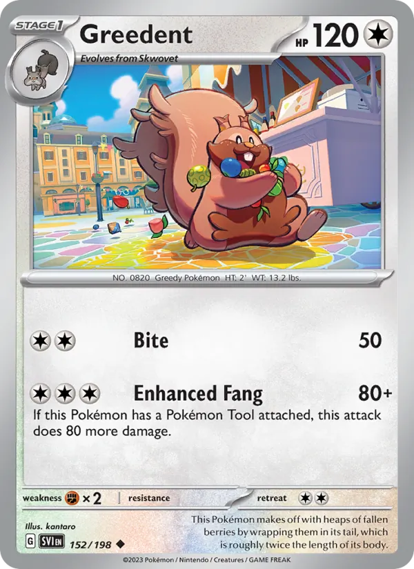 Greedent — Scarlet & Violet #152 (Pokémon TCG card)