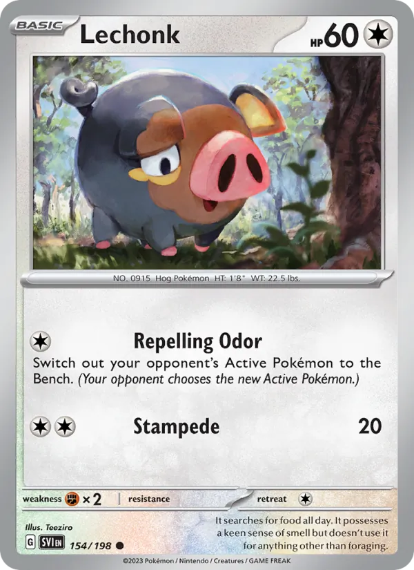Lechonk — Scarlet & Violet #154 (Pokémon TCG card)