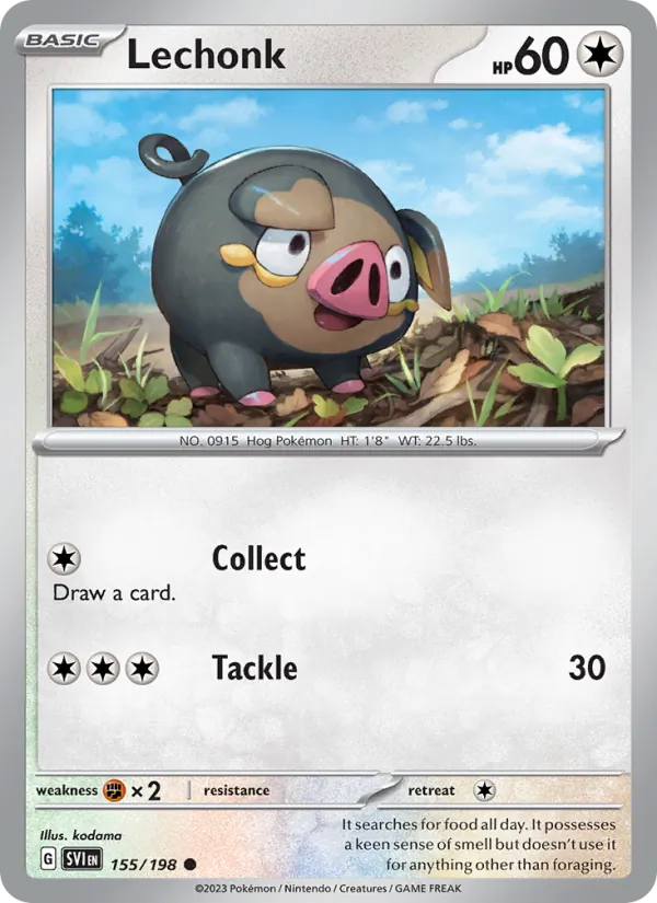 Lechonk — Scarlet & Violet #155 (Pokémon TCG card)