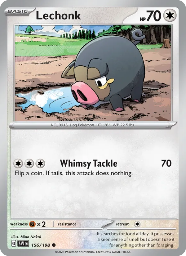 Lechonk — Scarlet & Violet #156 (Pokémon TCG card)