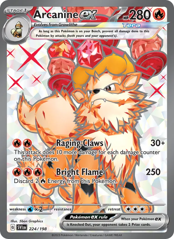 Arcanine ex — Scarlet & Violet #224 (Pokémon TCG card)