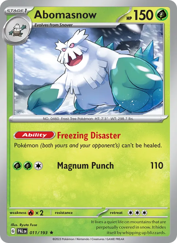 Abomasnow — Paldea Evolved #011 (Pokémon TCG card)