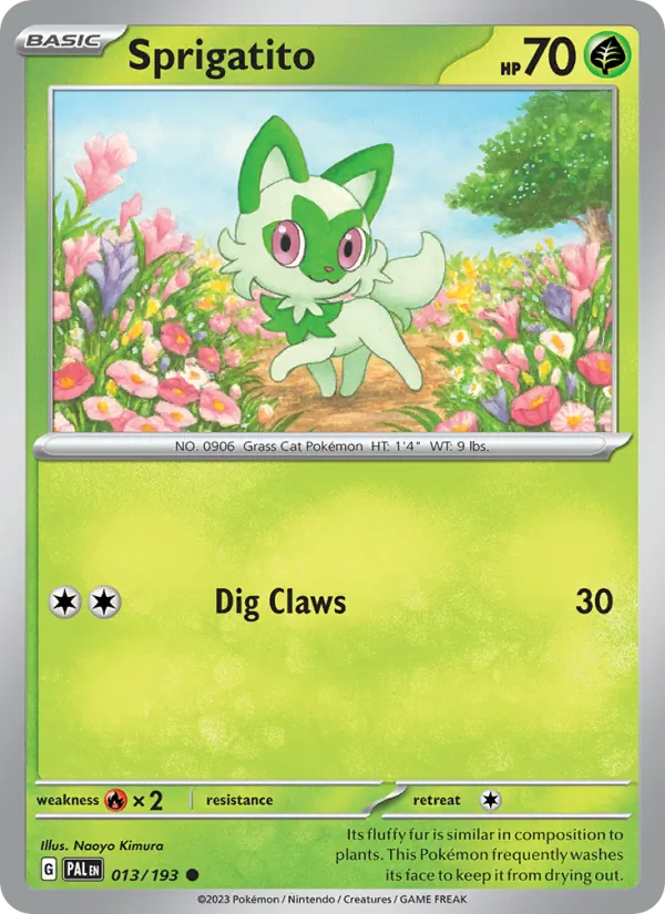 Sprigatito — Paldea Evolved #013 (Pokémon TCG card)