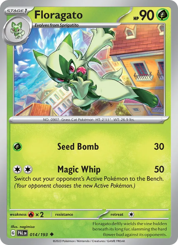 Floragato — Paldea Evolved #014 (Pokémon TCG card)