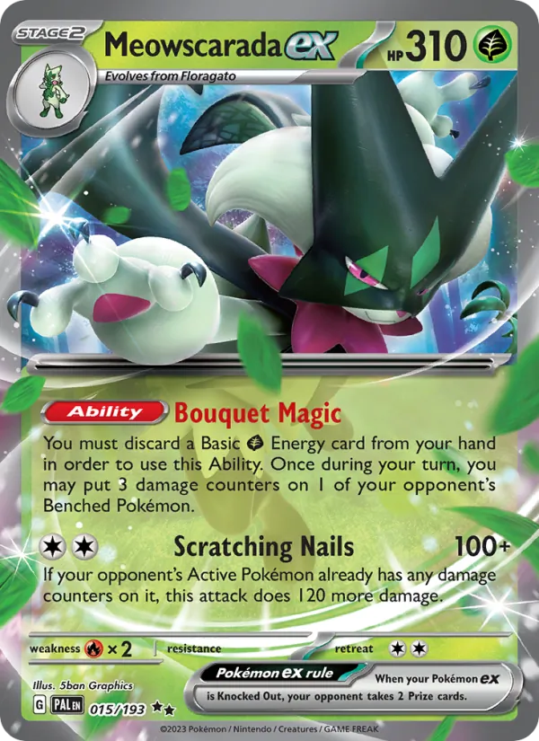Meowscarada ex — Paldea Evolved #015 (Pokémon TCG card)