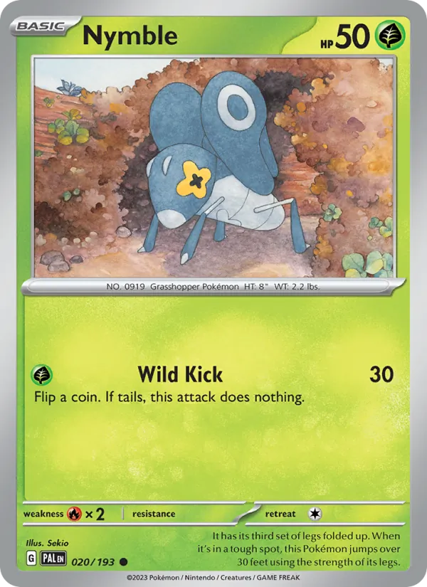 Nymble — Paldea Evolved #020 (Pokémon TCG card)