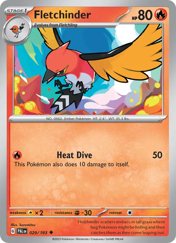 Fletchinder — Paldea Evolved #029 (Pokémon TCG card)