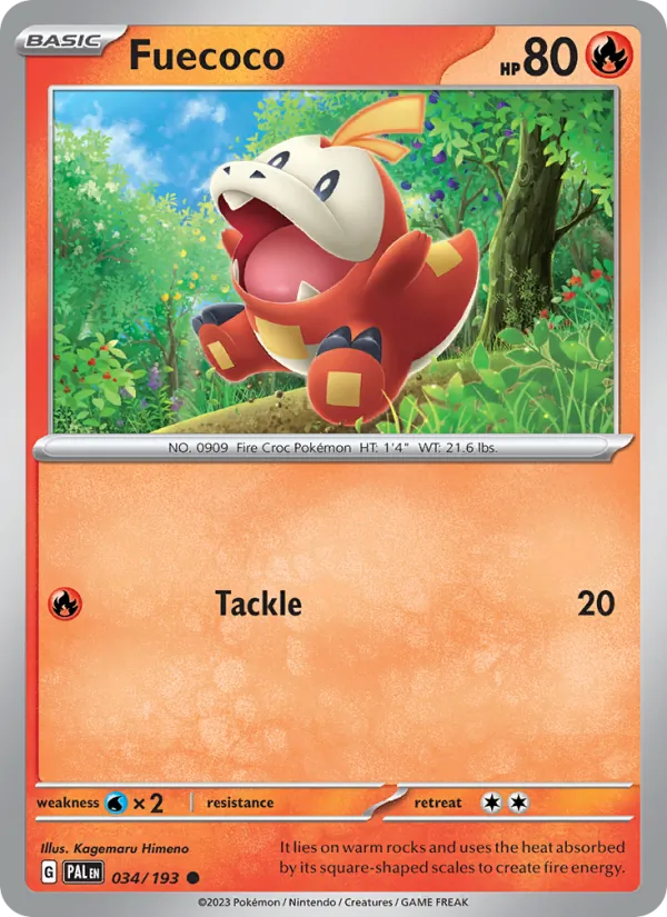 Fuecoco — Paldea Evolved #034 (Pokémon TCG card)