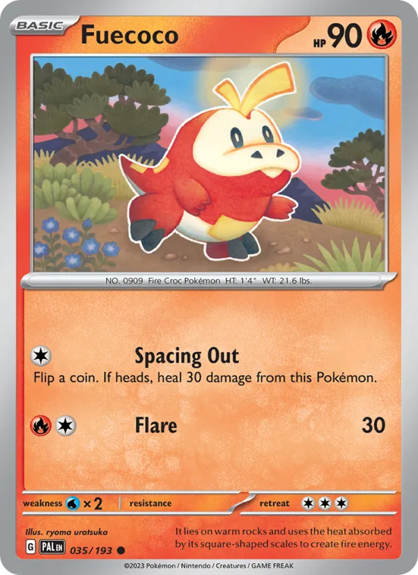 Fuecoco — Paldea Evolved #035 (Pokémon TCG card)