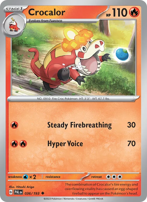 Crocalor — Paldea Evolved #036 (Pokémon TCG card)