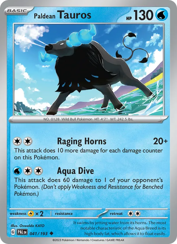 Paldean Tauros — Paldea Evolved #041 (Pokémon TCG card)