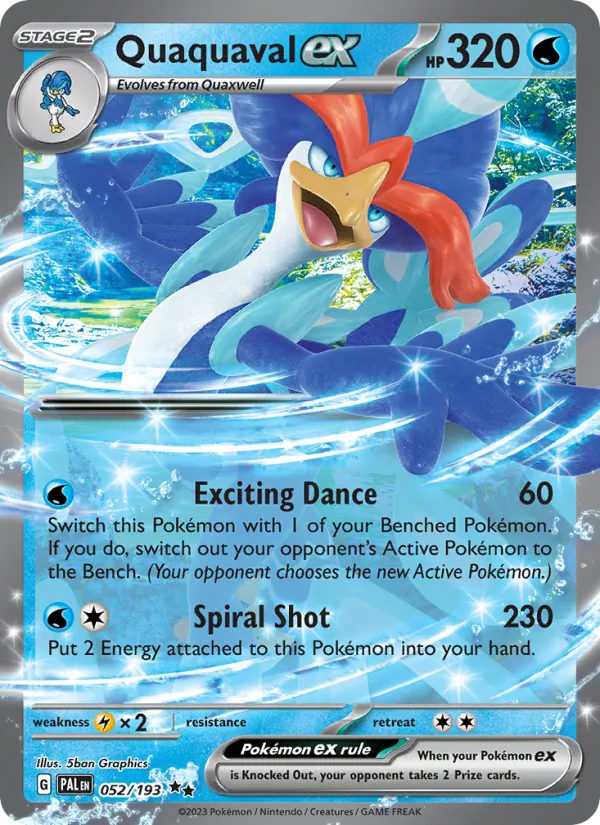 Quaquaval ex — Paldea Evolved #052 (Pokémon TCG card)