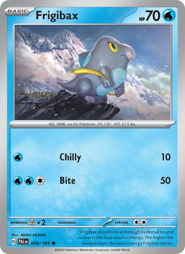Frigibax — Paldea Evolved #058 (Pokémon TCG card)
